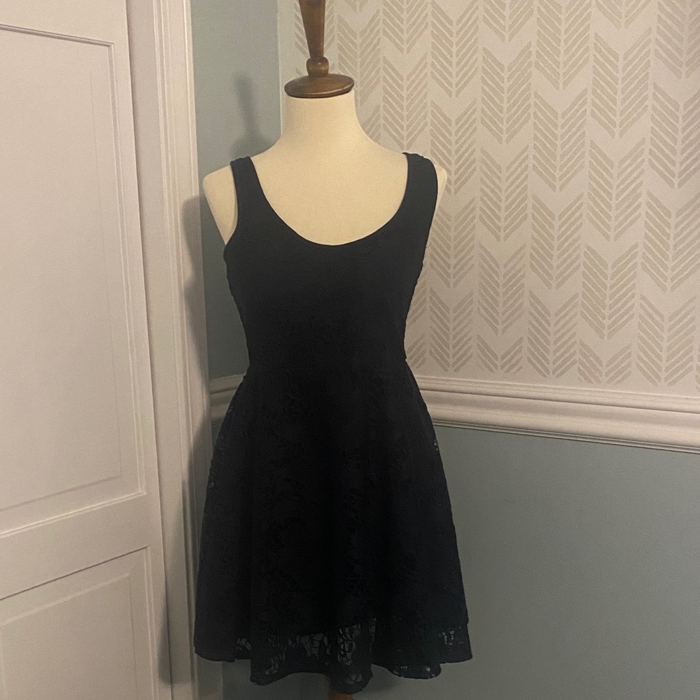 Aeropostale Elegant Black Lace Mini Dress